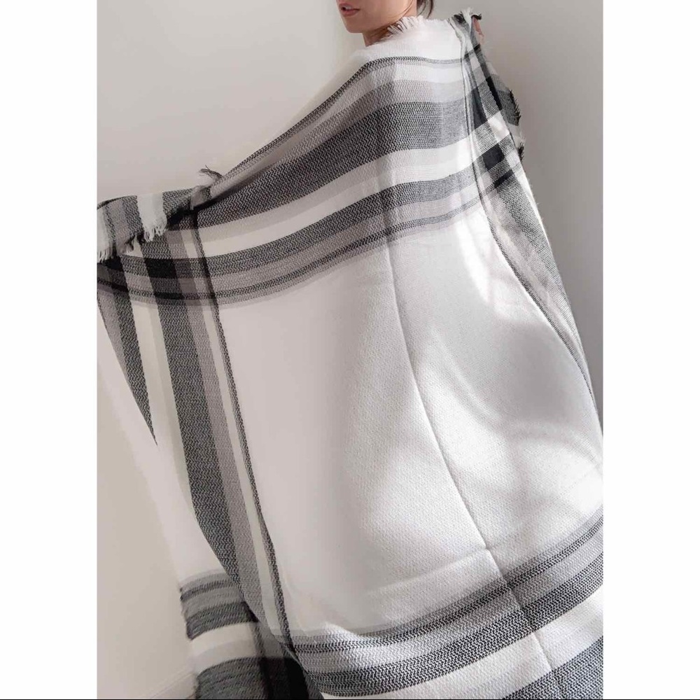 JET SET Oversized Plaid Blanket Scarf - Picture 4 of 8